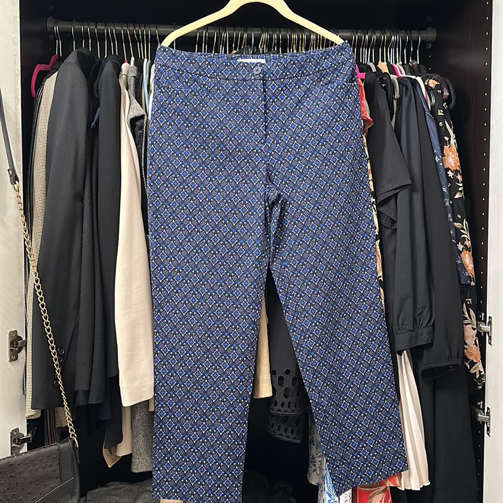 Talbots blue print pants